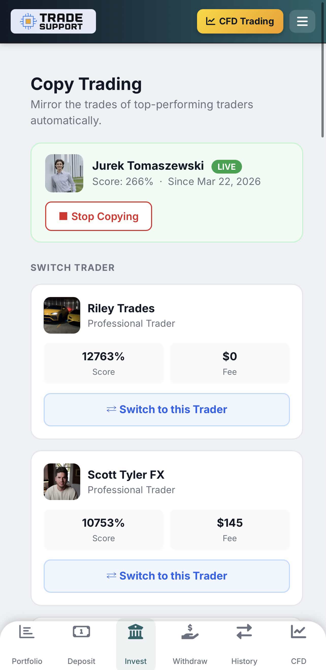 Copy Trading Mobile
